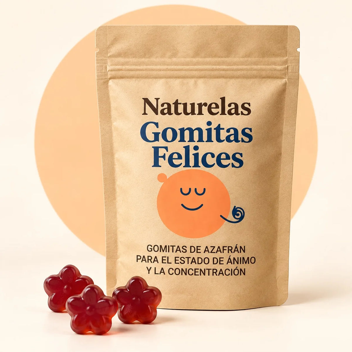 Bolsa de Naturelas Gomitas Felices, gomitas de azafrán para niños