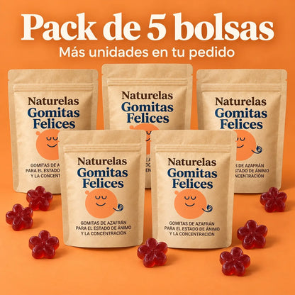 Pack de 5 bolsas de Gomitas Felices, 150 días de programa